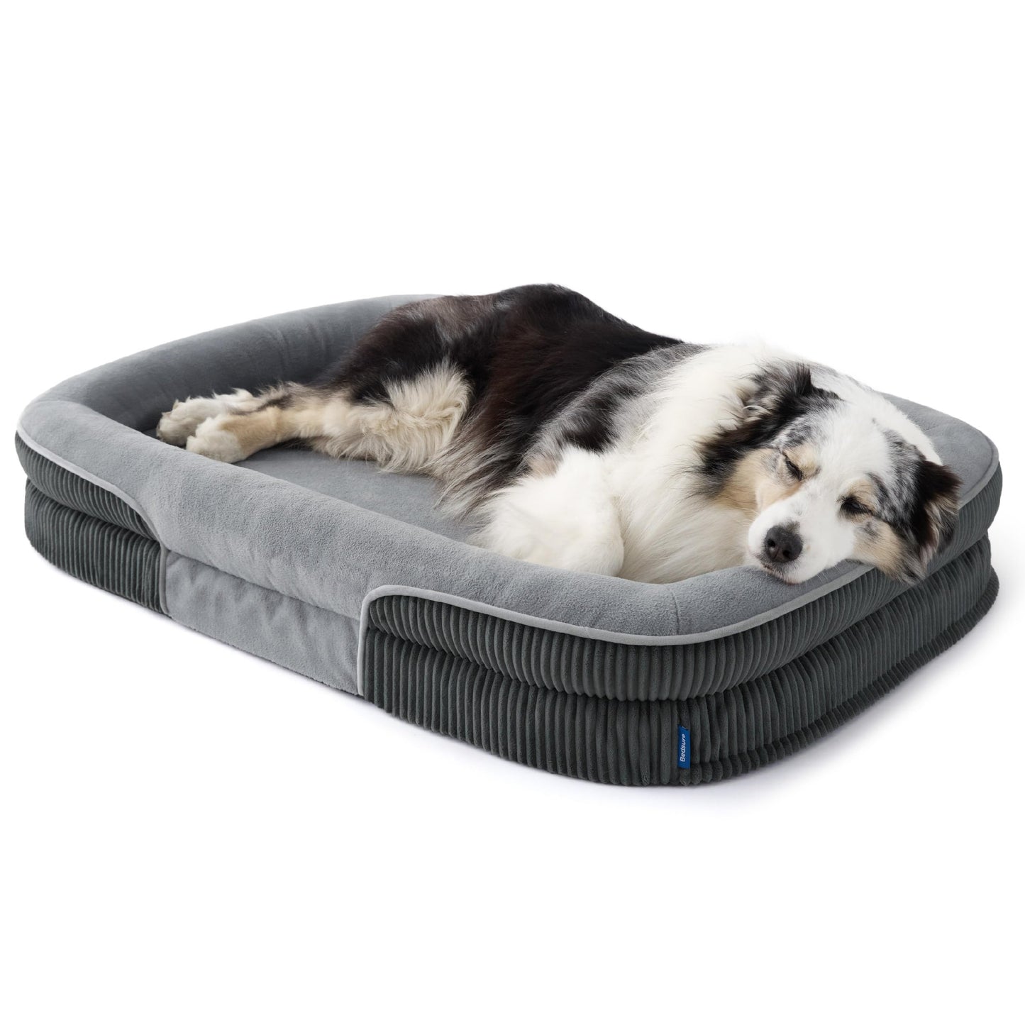 Ortopēdiska suņu gulta BEDSURE XL Pro lieliem suņiem, 114x81x18cm, pelēka