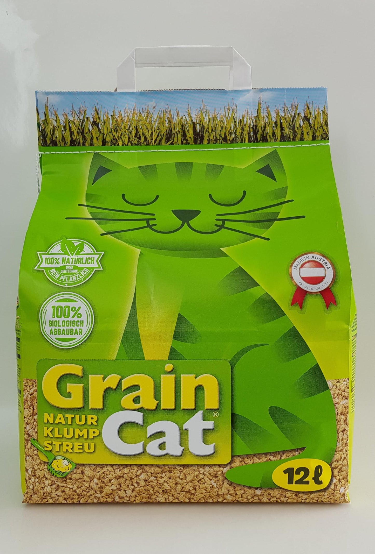 Kaķu pakaiši Grain Cat Green Cat ekoloģiski kunkuļveida 6 x 12 L, 72 L