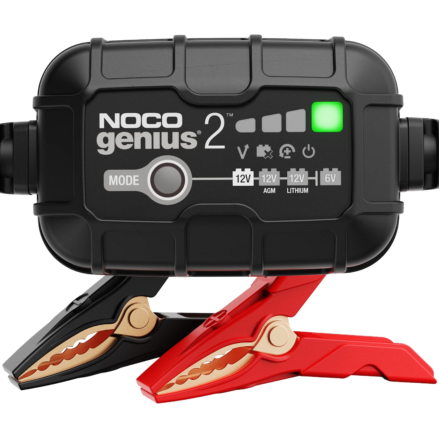 Akumulatora lādētājs auto un motociklam NOCO GENIUS2, 2A, 6V/12V uzturēšanas lādētājs un desulfators, AGM, Lithium (LiFePO4) un start-stop akumulatoriem