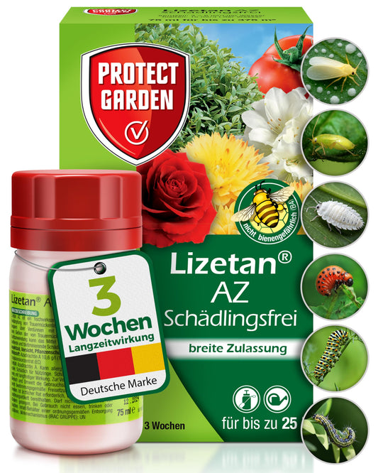 PROTECT GARDEN Lizetan AZ kaita no kaitēkļiem ziediem, rozēm, dārzeņiem un augļiem, 75 ml koncentrāts