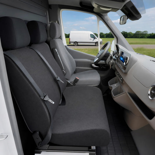 Auto sēdekļu pārvalks WALSER Passform, pasažieru busa aizsargpārvalks no auduma, saderīgs ar Ford Transit, priekšējais dubultsēdekļa pārvalks