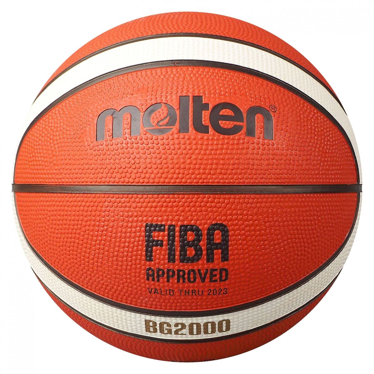 Basketbola bumba Molten B3G2000, treniņu bumba, gumija, saķeri nodrošinoša, 12 paneļi, oranža/ivory, 3. izmērs, iepakojuma vienība 50