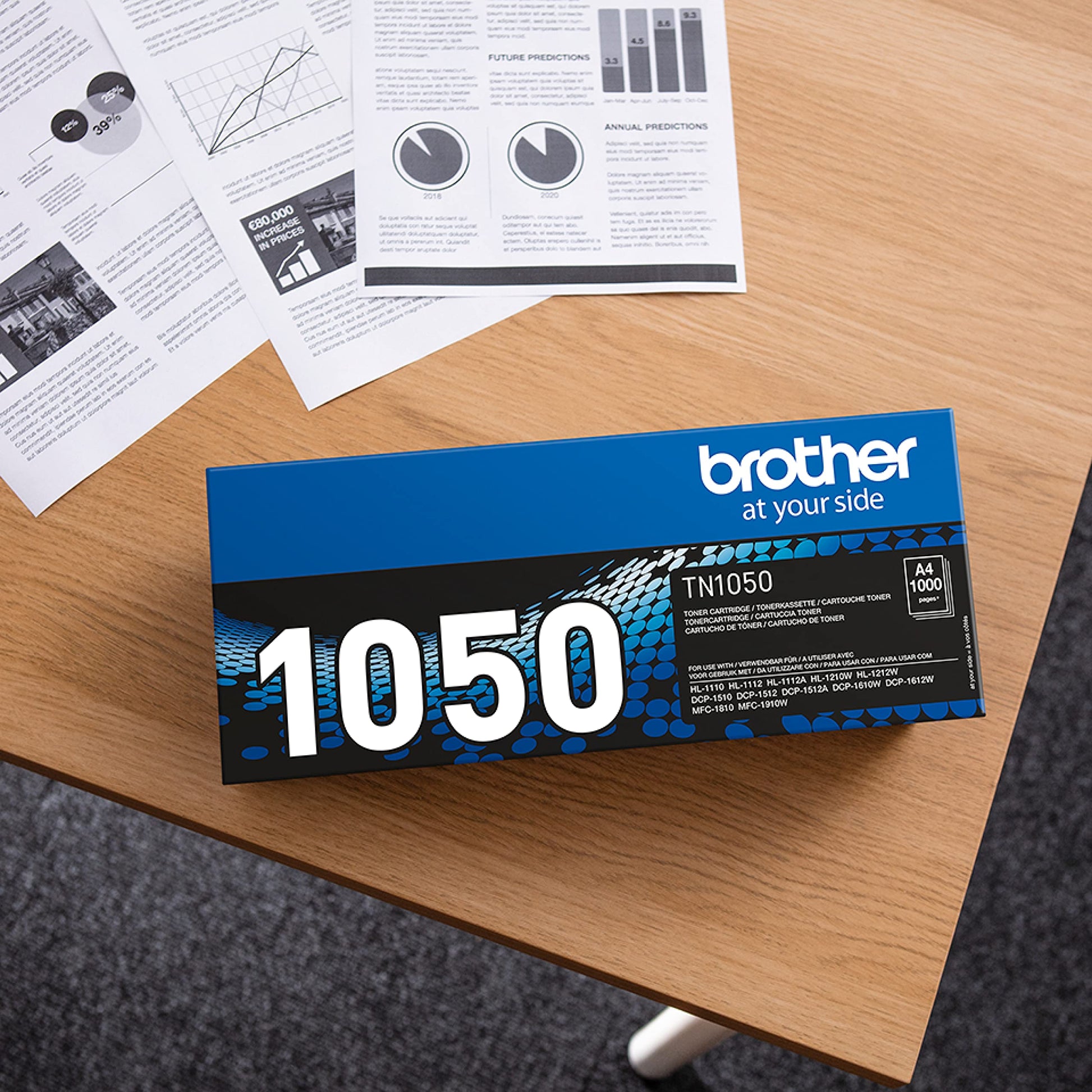 Brother Toner TN-1050 - Original Black Cartridge, 1000 Pages Standard Yield