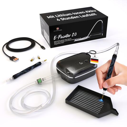 Elektriskais dimanta mozaīkas pildspalva Picmondoo E-Painter 2.0 Black Edition – 5 jaudas līmeņi