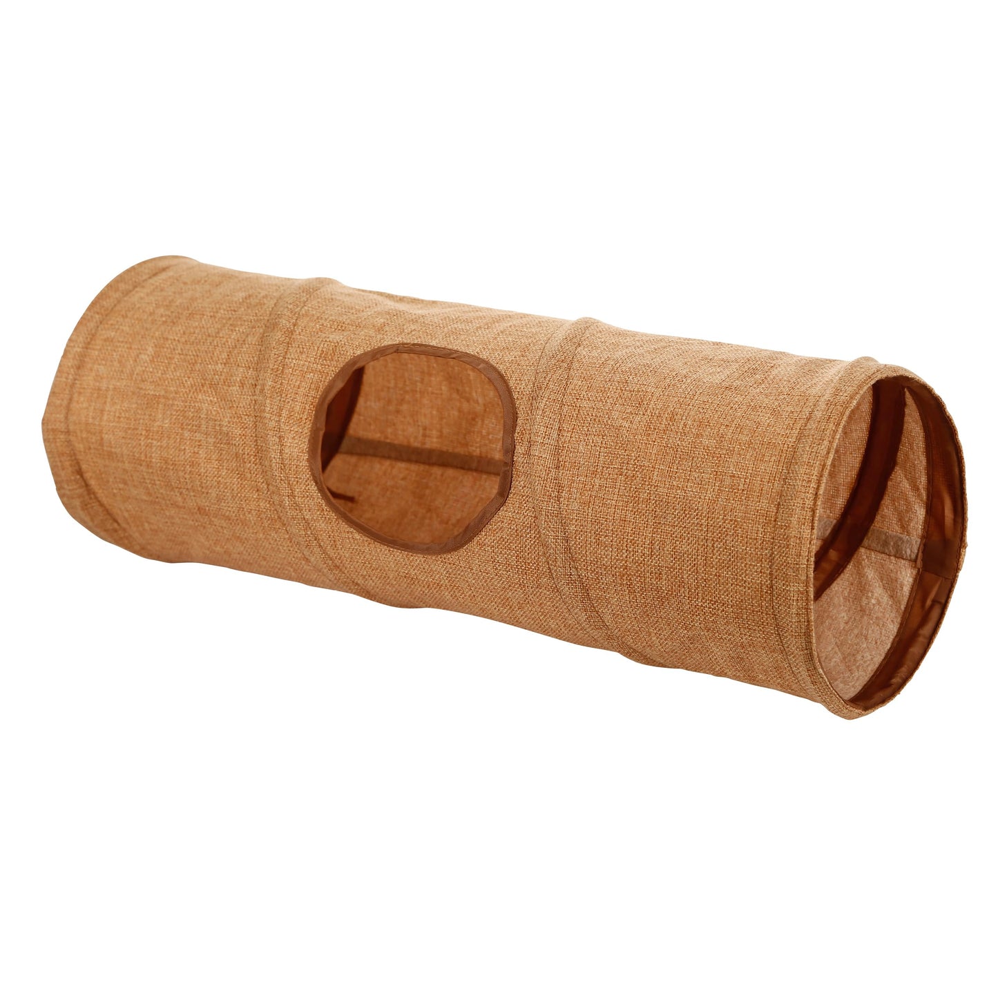 Tunelis grauzējiem Kerbl Pet, rotaļu tunelis, brūns, 50cm, Ø18cm, lins, 3 ieejas, vietu taupošs