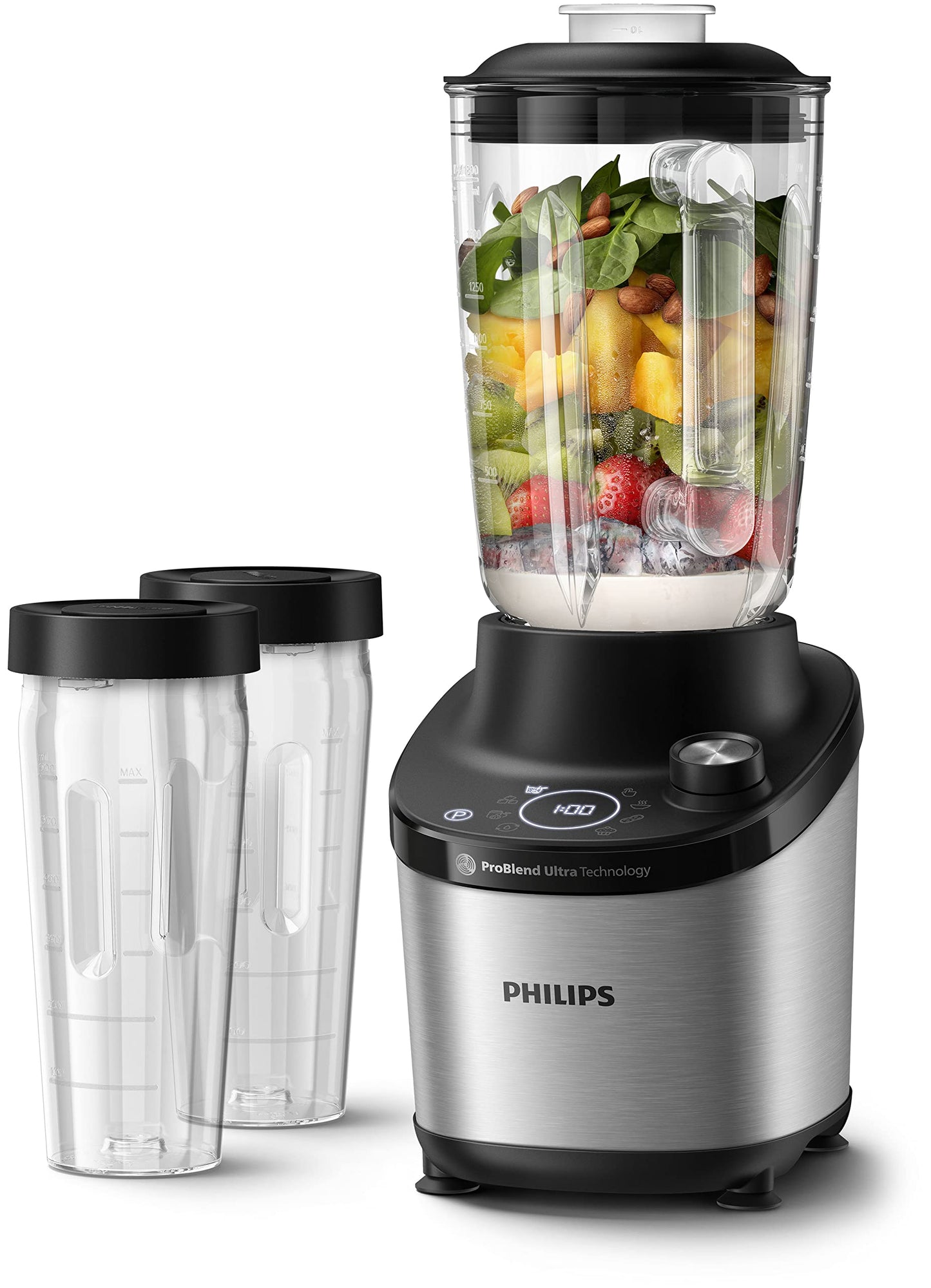 Philips 7000 sērijas blenderis - ProBlend Ultra, 1.500 W, 2 L stikla trauks, ātrās izvēles smūtijiem un zupām.