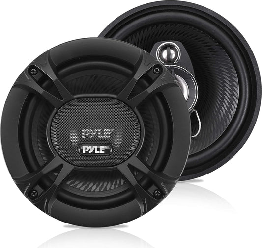 Pyle auto skaļruņi 13cm (5,25") – 3-ceļu skaļruņu kaste 240W 4 Ohm impedance, ¾" piezo augstskaļrunis, 4,7cm (1,85") uzstādīšanas dziļums, ASV spole, polipropilēna membrāna – iebūvējamie skaļruņi auto
