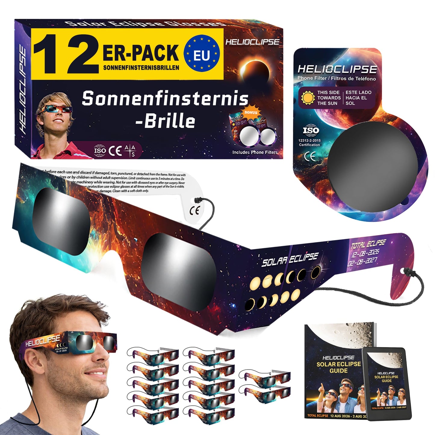 Helioclipse 12 Saules aptumsuma brilles ISO 12312-2