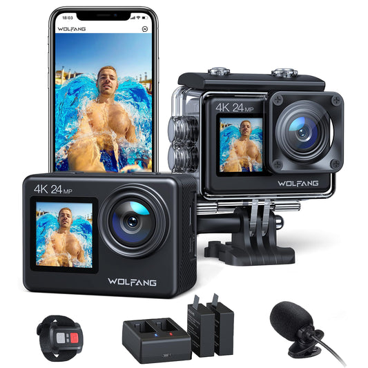 Exprotrek Action Cam 4K zemūdens kamera ūdensizturīga un SanDisk Ultra Android microSDXC UHS-I atmiņas karte 128 GB + adapteris