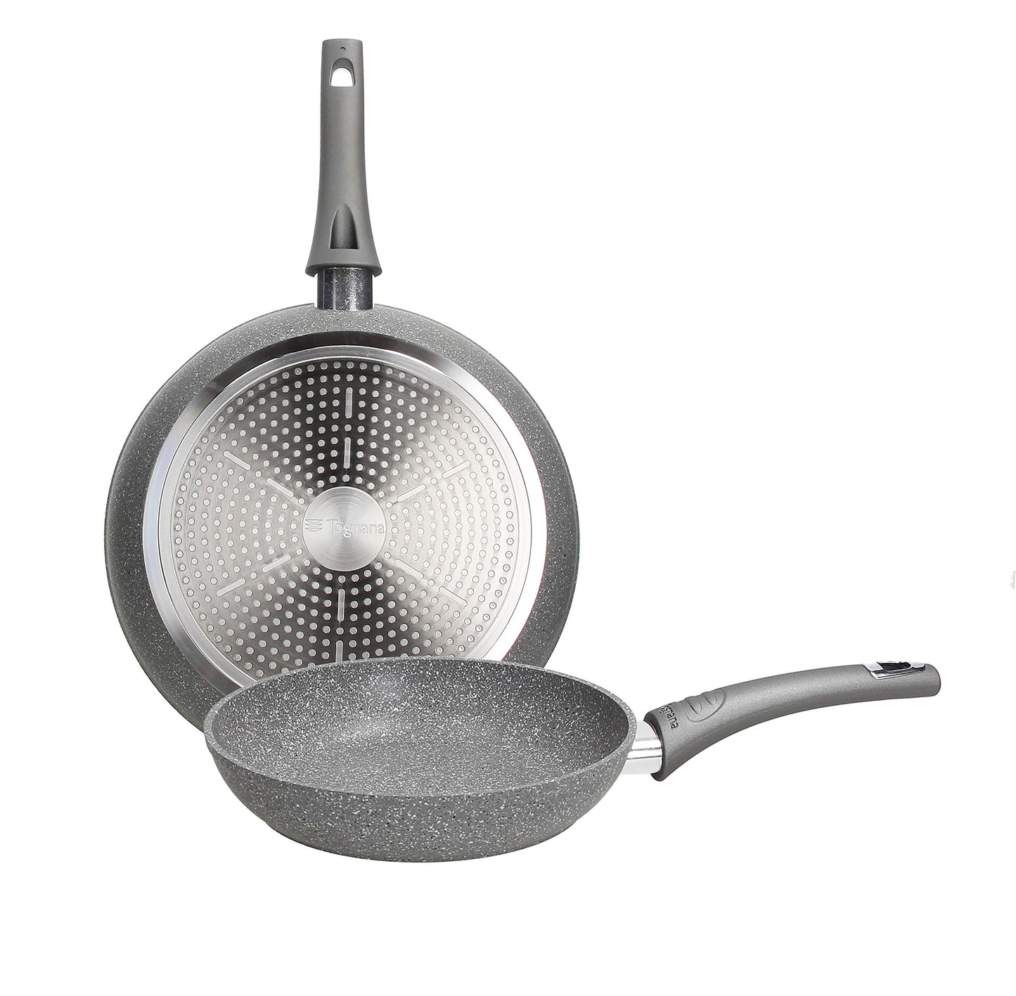 Tognana Pure Roq frying pans - set of 2, 24cm and 28cm, non-stick, durable, ideal for everyday cooking.