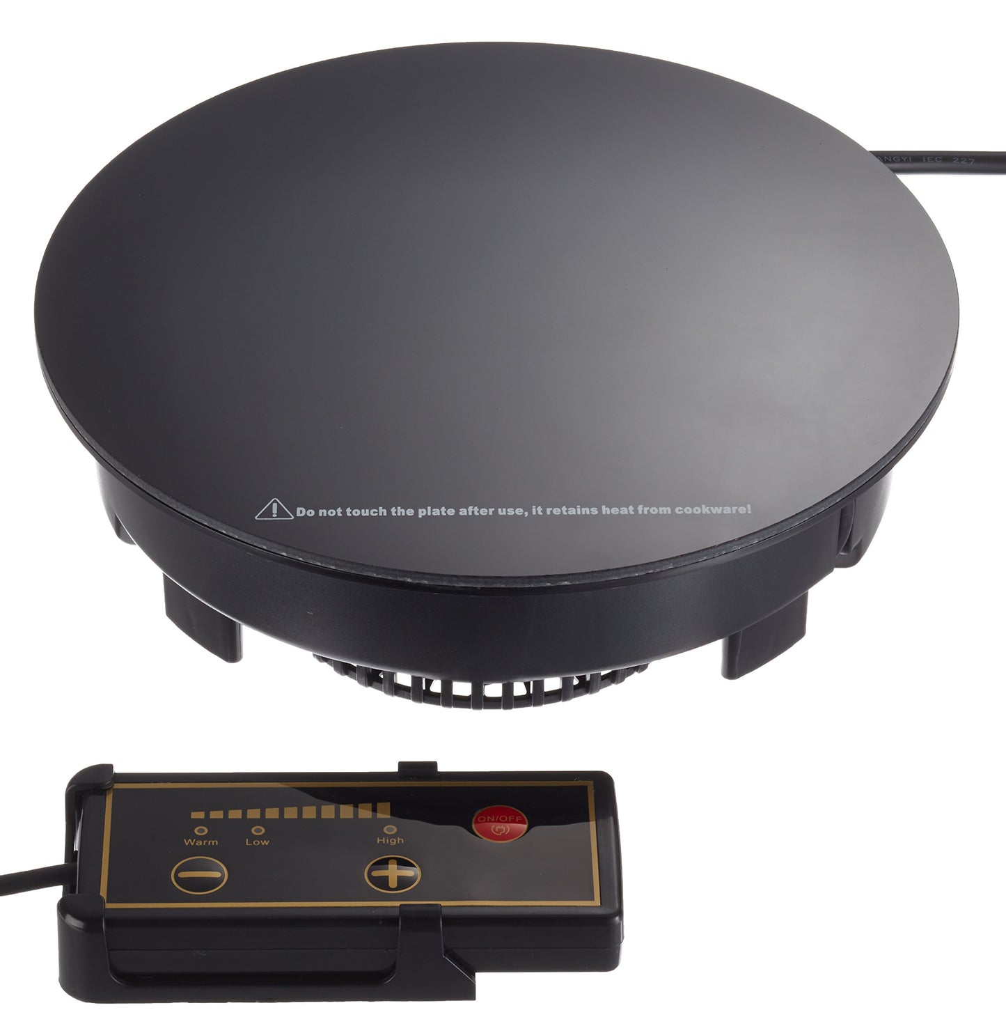 Lacor 69131 – Indukcijas plāksne Chafing Dish (1000W, Ø24 cm) ar temperatūras regulatoru, ideāli piemērota bufetēm, melnā krāsā.