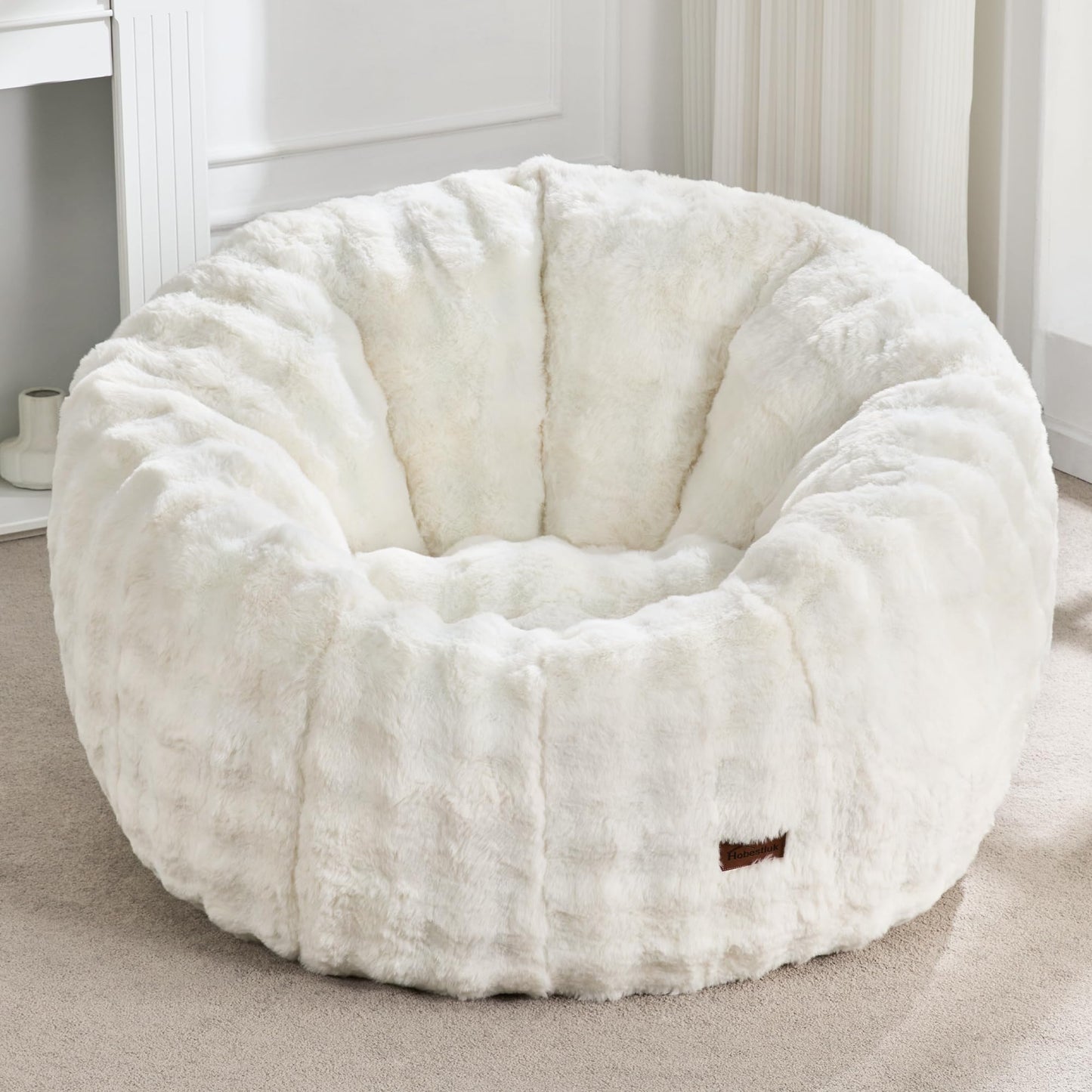 XXL sēžammaiss Hobestluk Donut-Form Sofa Lounge Sessel pieaugušajiem, memory foam, mākslīgās kažokādas pārvalks, ergonomisks, ar rokturiem