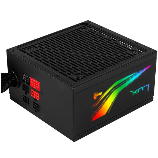 Aerocool Lux RGB M 650W - modulārs RGB barošanas bloks, 80Plus Bronze, efektīvs un stilīgs dizains.