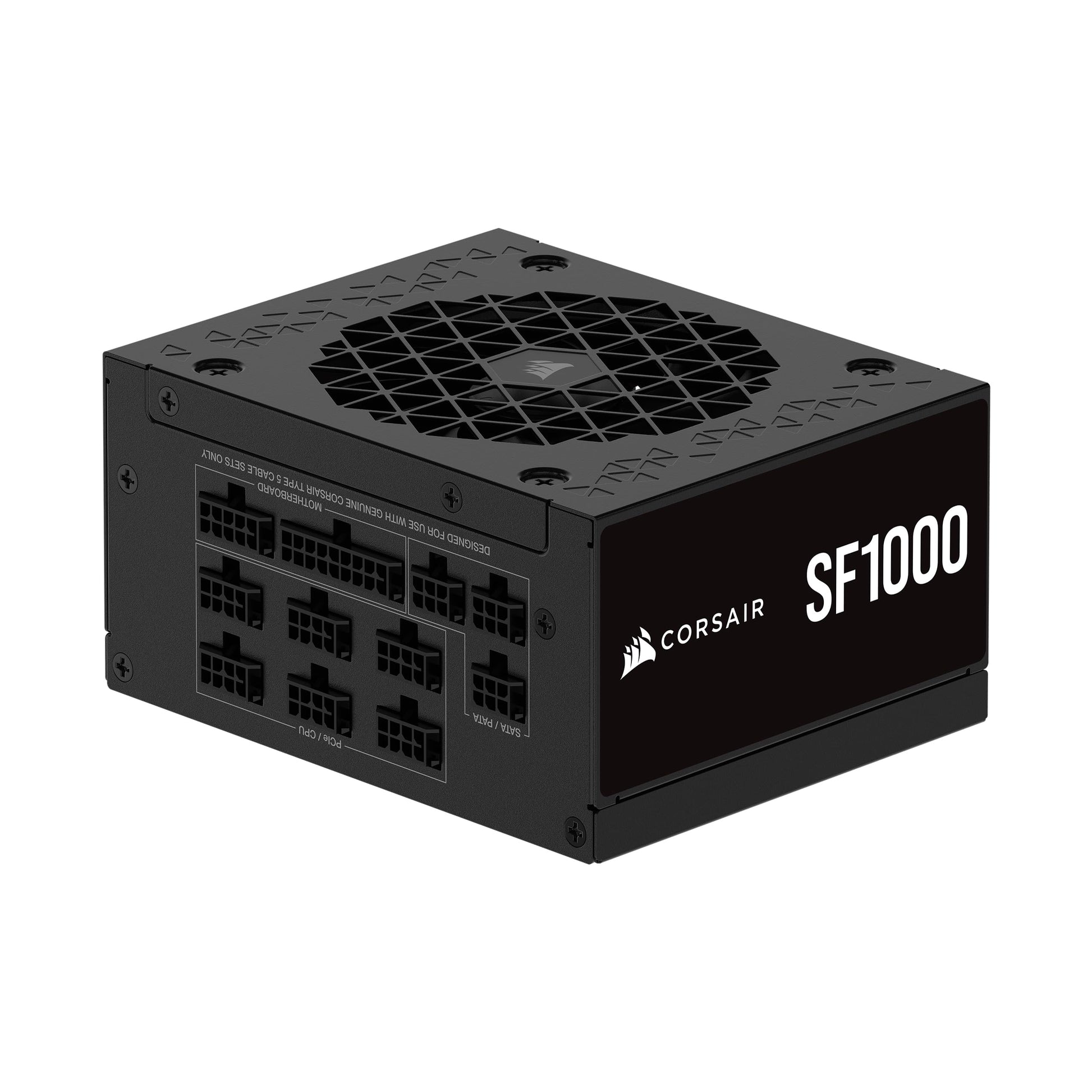CORSAIR SF1000 (2024) - Pilnībā modulārs, kluss 80 Plus Platinum ATX barošanas bloks, PCIe 5.1 atbalsts, melns.
