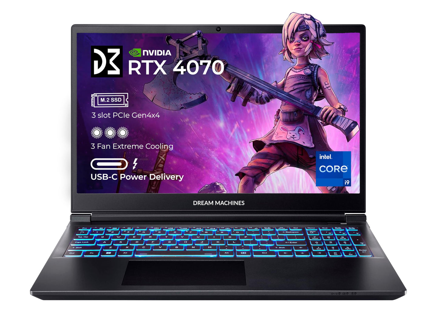 Dream Machines RG4060-16EU41 - i9-14900HX, RTX 4060, 16" FHD+ 144Hz, 1TB SSD, 32GB RAM gaming laptop