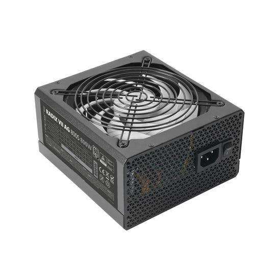 Tacens Radix VII AG 800S - 800W ATX PSU, 80Plus Silver, 87% efficiency, AI-RPM 140mm fan, Japanese capacitors, black.