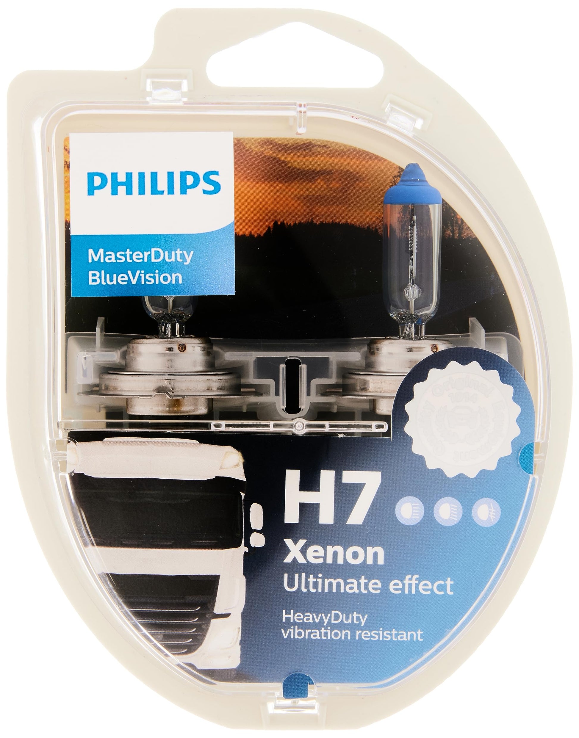 Philips automobiļu apgaismojums MasterDuty BlueVision 24V H7 luktura spuldze, 13972MDBVS2
