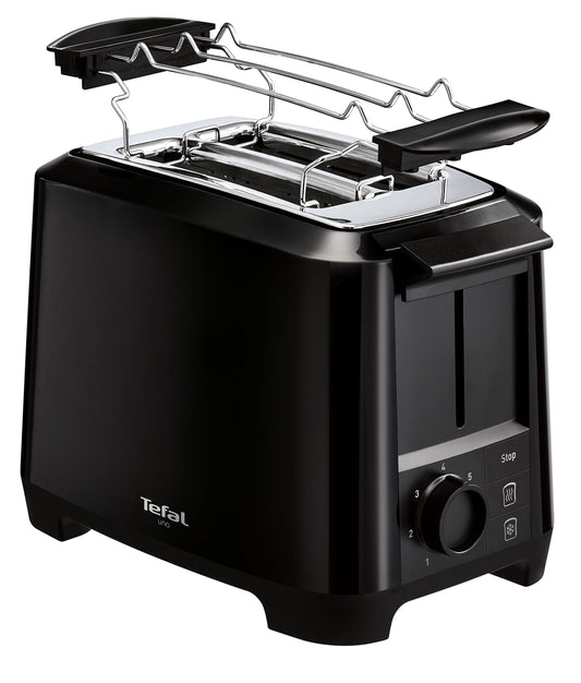 Tefal Uno TT1408 šķēļu tosteris, 7 brūnināšanas pakāpes (800 vati) melns
