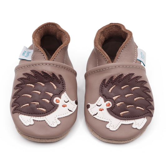 Leder krabbelschuhe Dotty Fish, neslīdoši, mīksta zole, eža motīvs, 12-18 M.