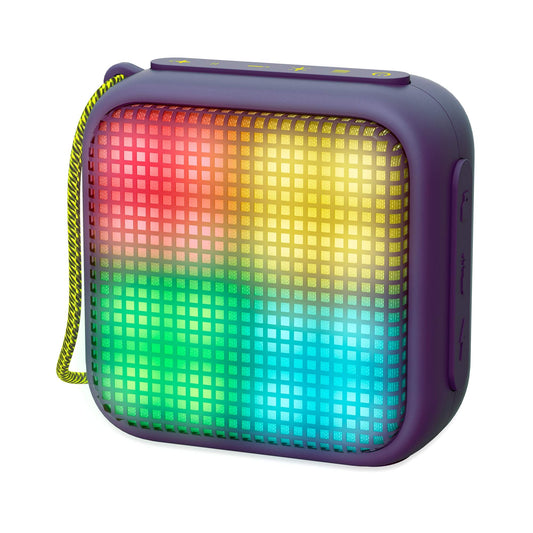 Enerģijas Beat Box 2+ Lightcube Amethysts - Pārnēsājamais skaļrunis (Beat Lights, TWS, Bluetooth v4.2, 5 W, microSD MP3, FM radio)