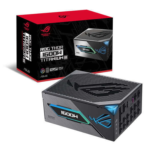 ASUS ROG Thor 1600W Titanium III - GaN-MOSFET, Aura Sync RGB, ATX 3.1, PCIe 5.0, OLED display, 80+ Titanium, Lambda A+ certified