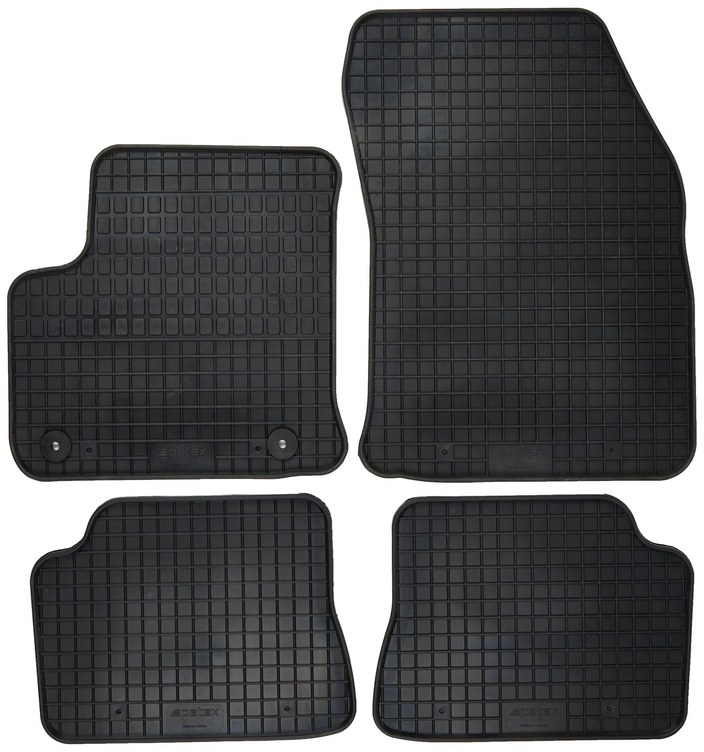 PETEX gumijas paklāji piemēroti Corsa F elektro 02/2020 / e-208 03/2020 melns 4 daļās