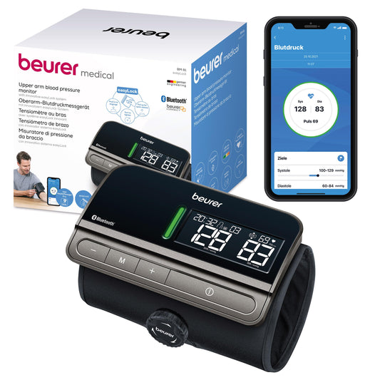 Beurer BM 81 easyLock - klīniski validēts augšdelma asinsspiediena mērītājs ar bezvadu savienojumu un ātru mērīšanu.