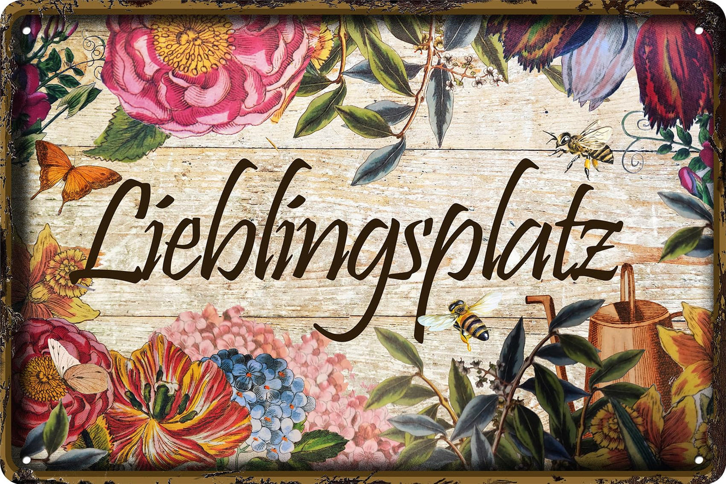LUCKYLINDE laikapstākļiem izturīga metāla plāksne dārzam, iecienīta vieta, asprātīgs uzraksts, 20 x 30 cm