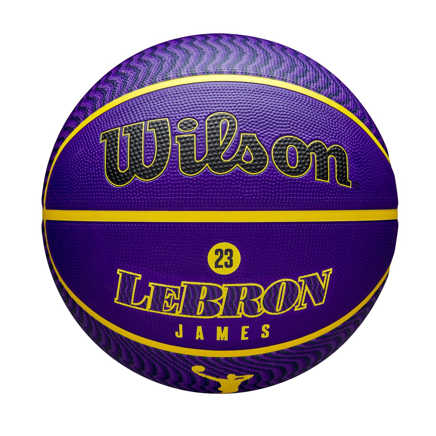 Basketbola bumba Wilson NBA Player Icon Outdoor, Lebron James, violeta/dzeltena, 7. izmērs