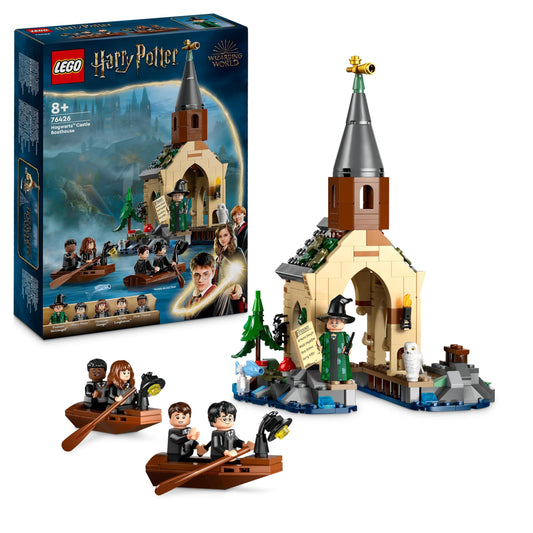LEGO Harija Potera Cietokšņa Hogvartsas laivu māja - 2 būvējamās laivas, 5 minifigūras, rotaļlieta bērniem no 8 gadu vecuma.