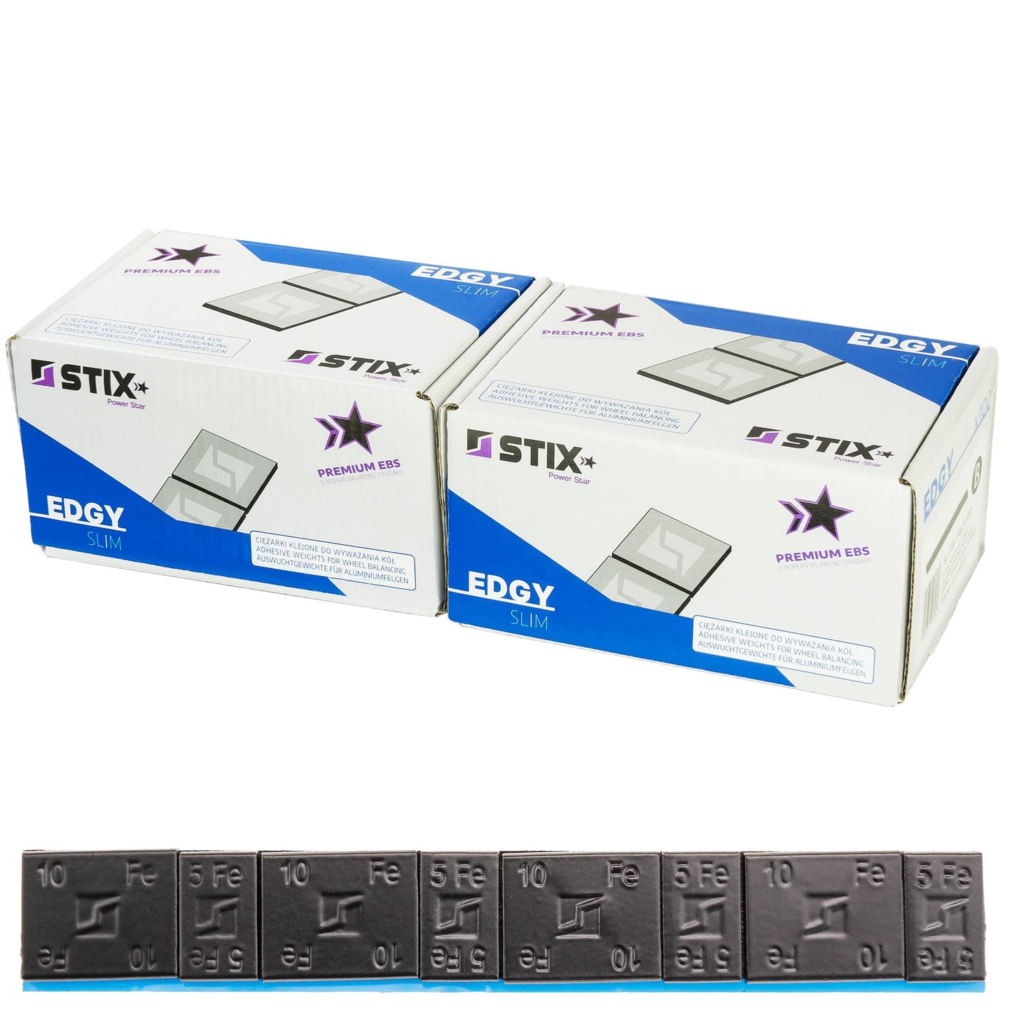 Līmējamie atsvari Stix aliumīnija diskiem melni 60 g 5+10 g 200 gab. Edgy Slim