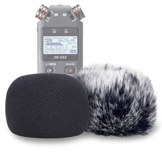 Vējstikls YOUSHARES, mufe un popfiltrs no putām Tascam DR-05X DR-05 ierakstītājam, 2 gab.