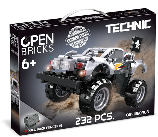 ATVĒRTĀS ĶIEĢEĻI - Monster Truck Sudrabs OB-WS0908, durable silver design, oversized tires, perfect for off-road adventures.
