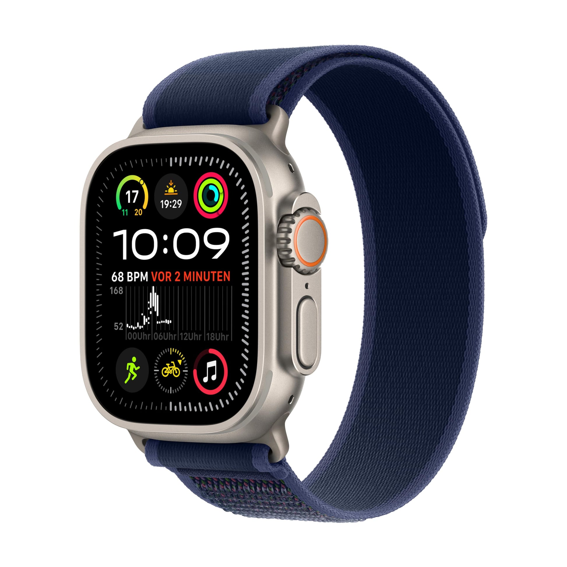 Apple Watch Ultra 2 - GPS + Cellular, titanium case, blue Trail Loop, fitness tracker, long battery life, precise GPS.