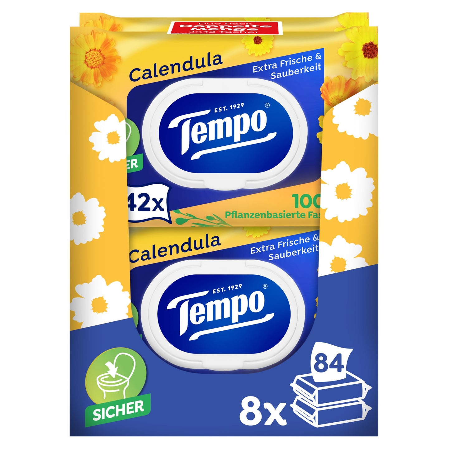 Mitrs tualetes papīrs Tempo Mein Verwöhnmoment, 8 x 2 x 42 loksnes