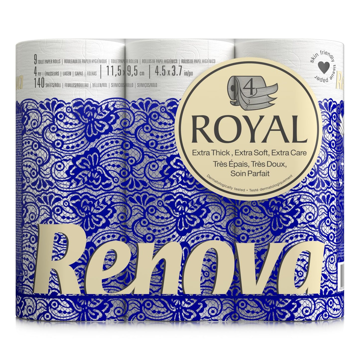 Tualetes papīrs Renova ROYAL, 9 ruļļi, balts, standarta izmērs