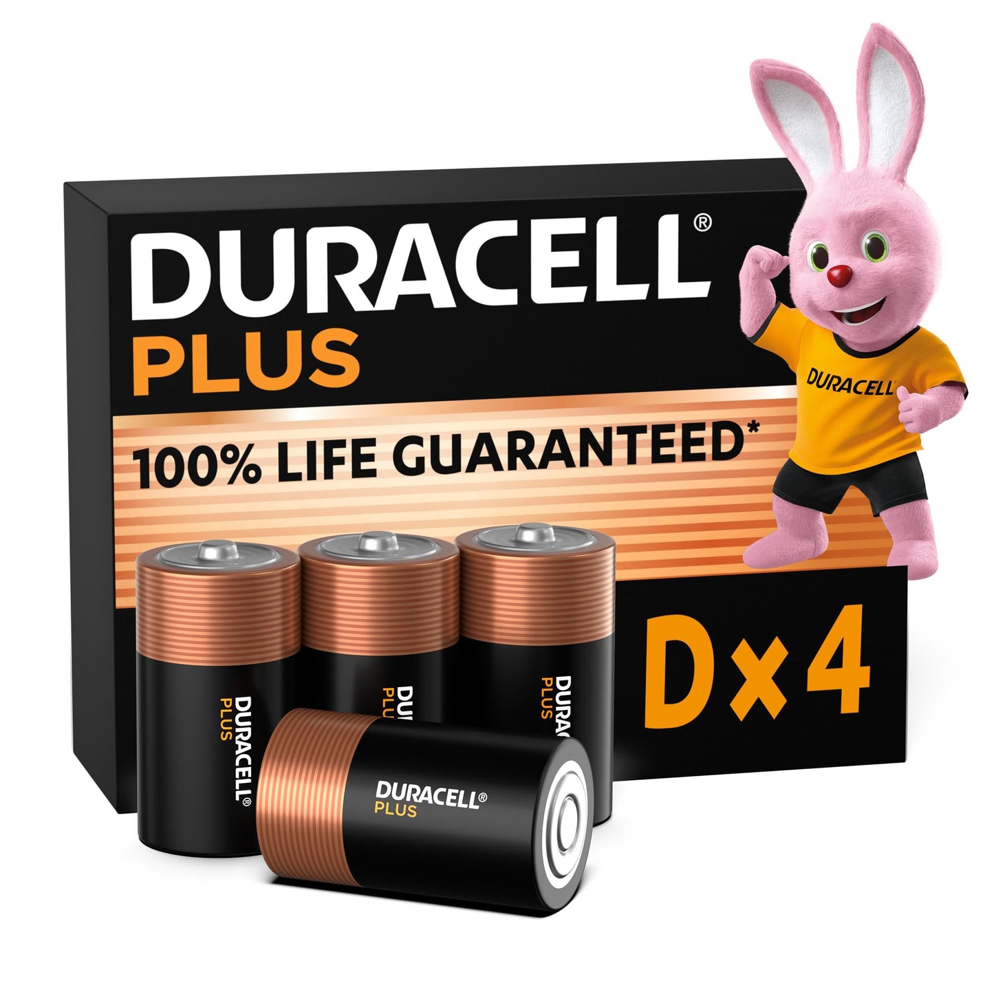 DURACELL Plus D sārma baterijas (4 gab.) 1.5V, LR20