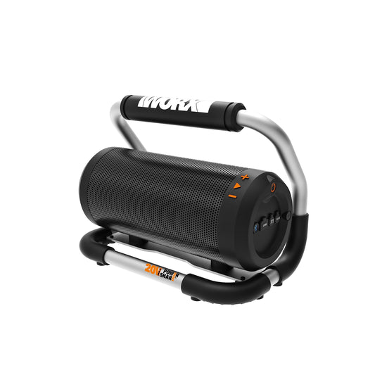 WORX WX009.9 Bluetooth akumulatora skaļrunis 20V - AUX-In pieslēgums un USB ports - darbības laiks apmēram 10 stundas - 4.2 Bluetooth - PowerShare saderīgs - bez akumulatora un lādētāja