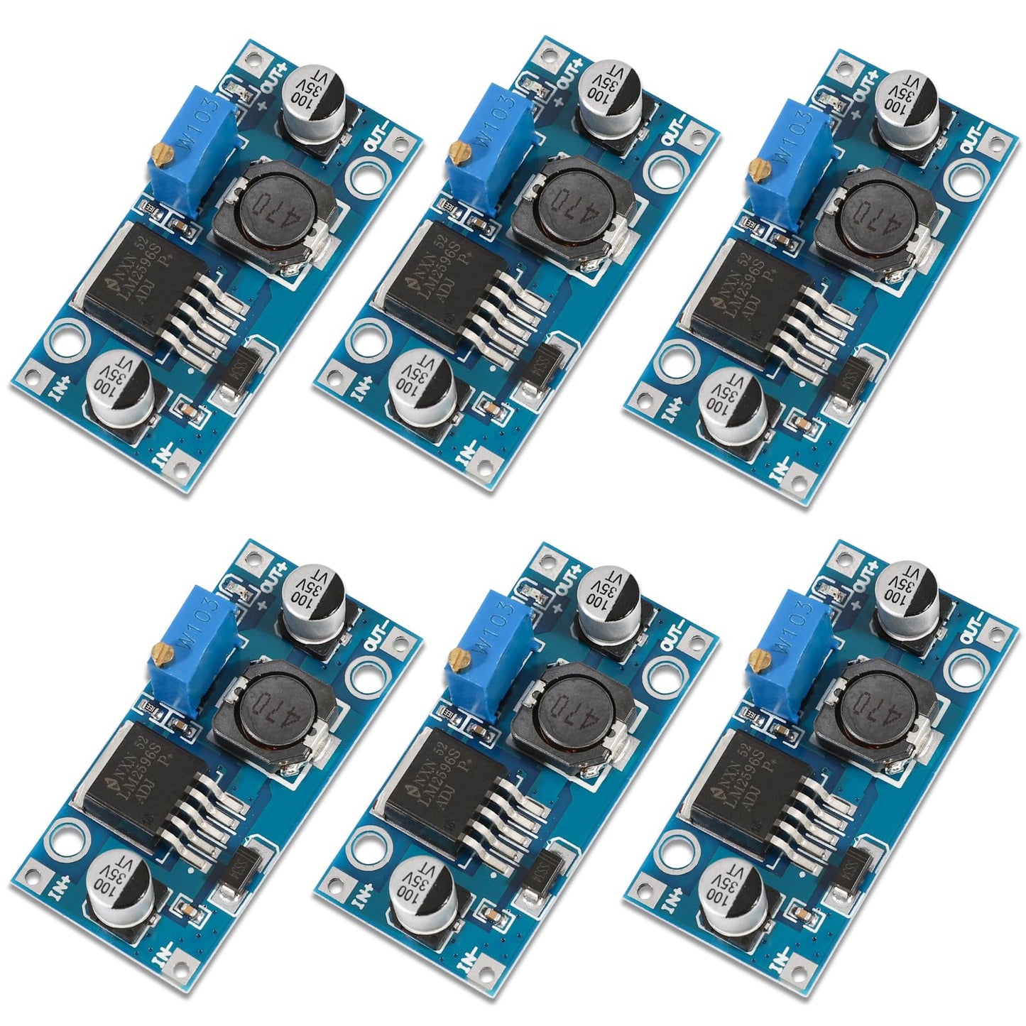 BUNTOR DC-DC Buck Converter, Step Down modulis 3.2-40V uz 1.25-35V, 6 gab.