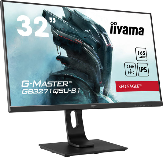 iiyama G-MASTER Red Eagle GB3271QSU-B1 - 31.5" WQHD IPS gaming monitor, 165Hz, 1ms, FreeSync, height adjustable, black