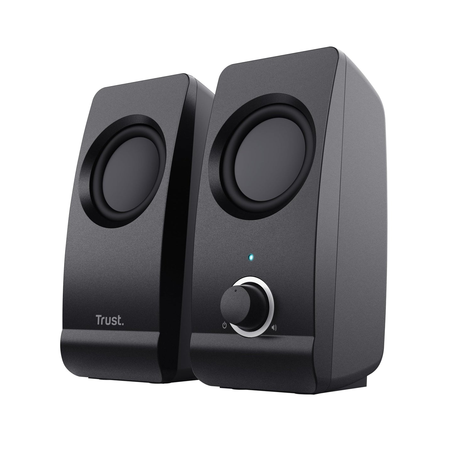 Datora skaļruņi Trust Remo 2.0, 16 W (8 W RMS), 3,5 mm audio savienojums, USB barošana, stereo skaļruņu komplekts, melns
