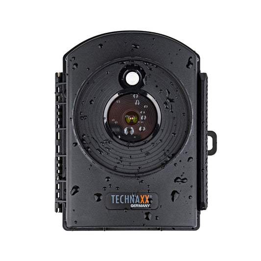 Technaxx - Laika paātrinājuma kamera Full HD - Uzraudzības laika paātrinājuma kamera, būvlaukums, māja, mājoklis, dārzs - 6 mēneši ar akumulatoru - MicroSD, mikrofons, skaņa, LED, diena un nakts - ūdensizturīga kamera TX-164