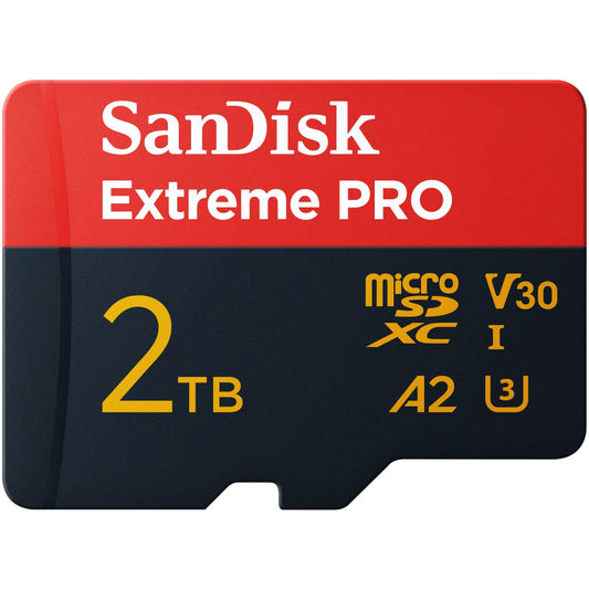 SanDisk Extreme PRO microSDXC UHS-I atmiņas karte 2TB + SD adapteris & RescuePRO Deluxe (viedtālruņiem, action kamerām vai droniem, pārsūtīšana līdz 250 MB/s, 5K, 4K UHD, A2, Class 10, U3, V30)