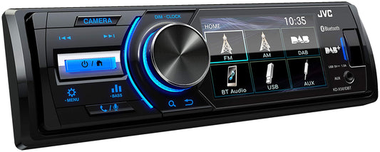 11. JVC KD-X561DBT USB autoradio ar DAB+, Bluetooth un 3" TFT krāsu displeju (atpakaļskata kameras ieeja, AUX ieeja, MP3, WMA, FLAC, DSP, 4 x 45 vati)