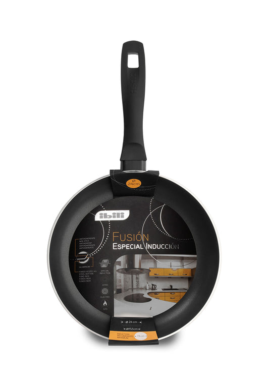 IBILI panna Fusion - 30 cm, alumīnijs, pretpiedeguma, piemērota indukcijai, melna krāsa