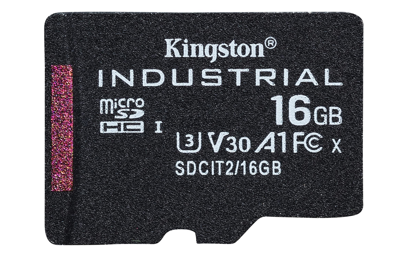 Kingston Industrial microSD -16GB microSDHC Industrial C10 A1 pSLC karte vienā iepakojumā bez adaptera - SDCIT2/16GBSP
