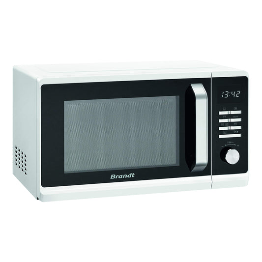 Brandt - SE2302W - Mikroviļņu krāsns - Pašprogrammēšana - Nerūsējošā tērauda iekšpuse - Atkausēšanas funkcija - 23 l - 800 W - Balta un melna