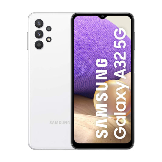 Samsung Galaxy A32 5G - 4 kameras, 5,000 mAh akumulators, 6.5" Infinity-V displejs, 64 GB, Dual SIM, balts.