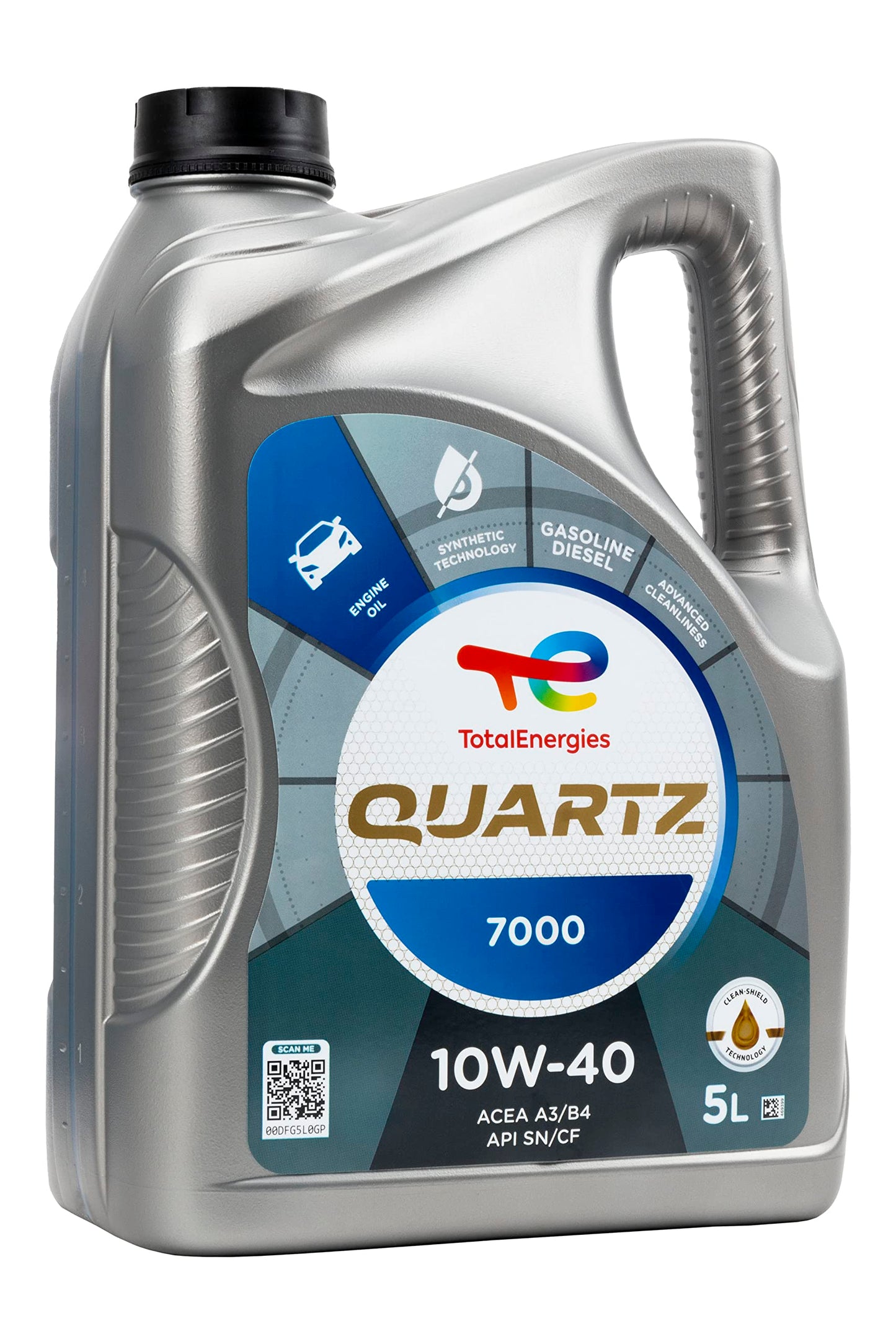Total Quartz 7000 SAE 10W-40 motorolie 5 litru kannā