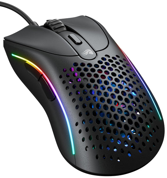 Glorious Gaming Model D 2 - ergonomiska, superviegls 58g, 26K sensors, 6 pogas, 80M klikšķu, FPS, MMO, MOBA - matēts melns